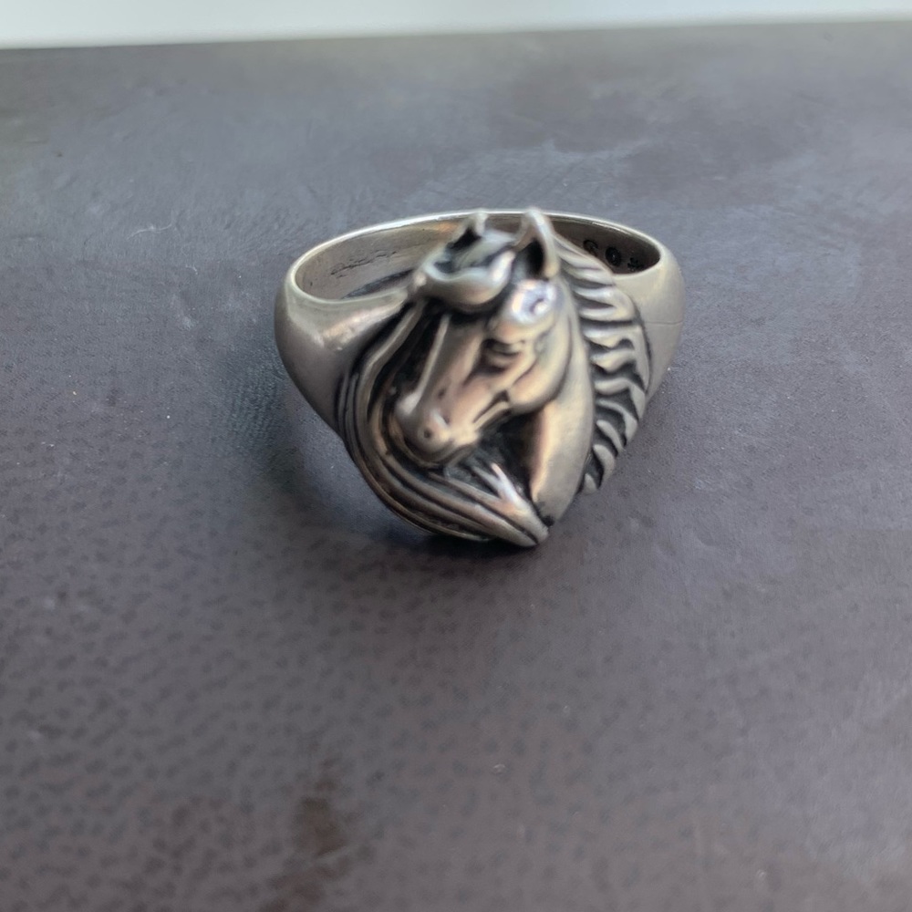 Sterling silver horse ring